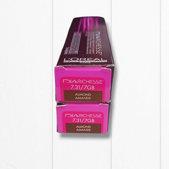 L'Oreal Professionnel DIARichesse 2 Tubes Ammonia-Free 7.31/7GB Almond - Picture 1 of 16